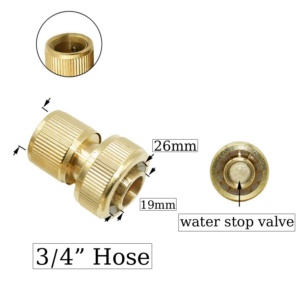 1/2 3/4 5/8 1" Thread Hose Quick Connector Brass Garden Watering Fittings Drip Irrigation Copper Hose Quick Coupler: Brown