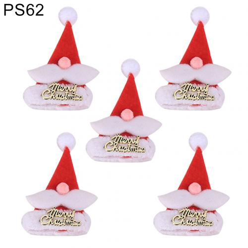 5Pcs Xmas Herten Hoorn Wijnfles Cover Wees Hoed Cap Party Decoratie Wijnfles Hoed Kerst Decoratie Xmas fles: PS62