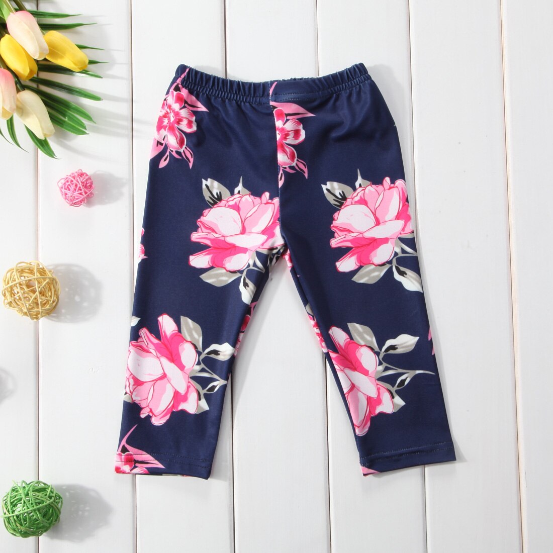 Ropa de pantalón con estampado de flores para niña pequeña, ropa Floral para niñas