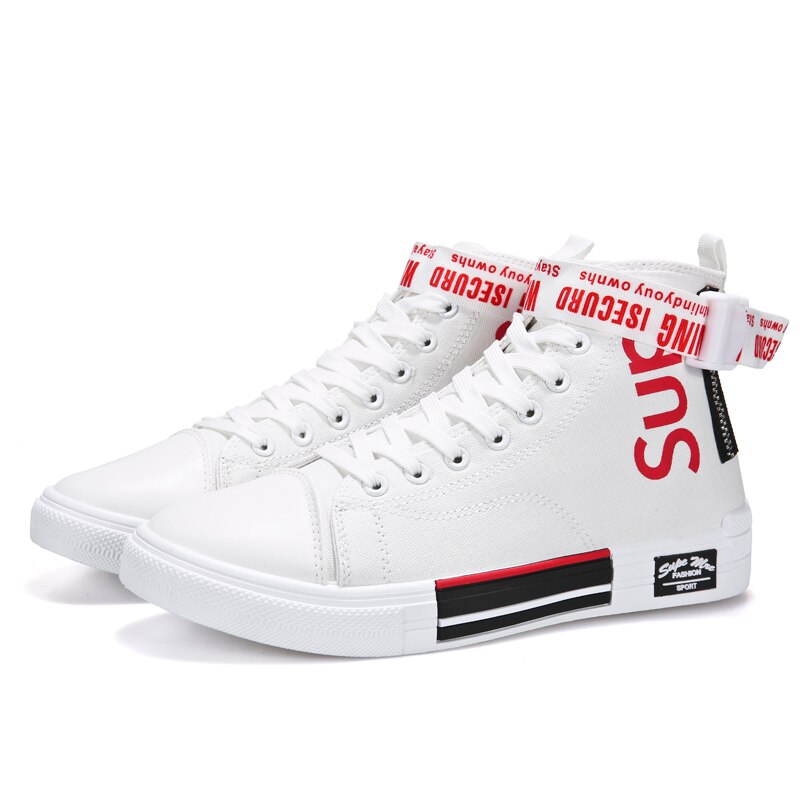 Heren hoge enkel canvas schoenen, skateboardschoenen, sneakers, witte sneaker, maat 39-44