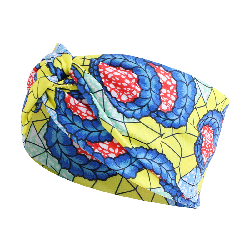 Afrikaanse Gedrukt Twist Hoofdband Vrouwen Sport Elastische Headwrap Haar Sjaal Breed Stretch Haarband Bandana Haaraccessoires: Black