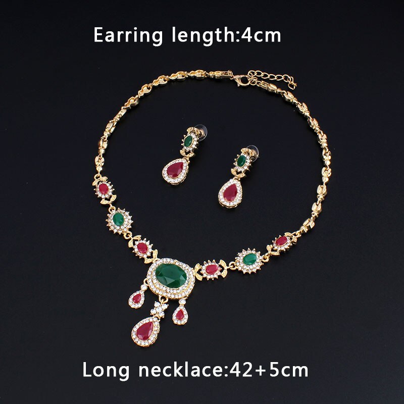 Jiayijiaduo Indien charme elegante hochzeit schmuck-einstellen Gold-farbe halskette ohrringe harz zubehör kleidung zubehör frauen