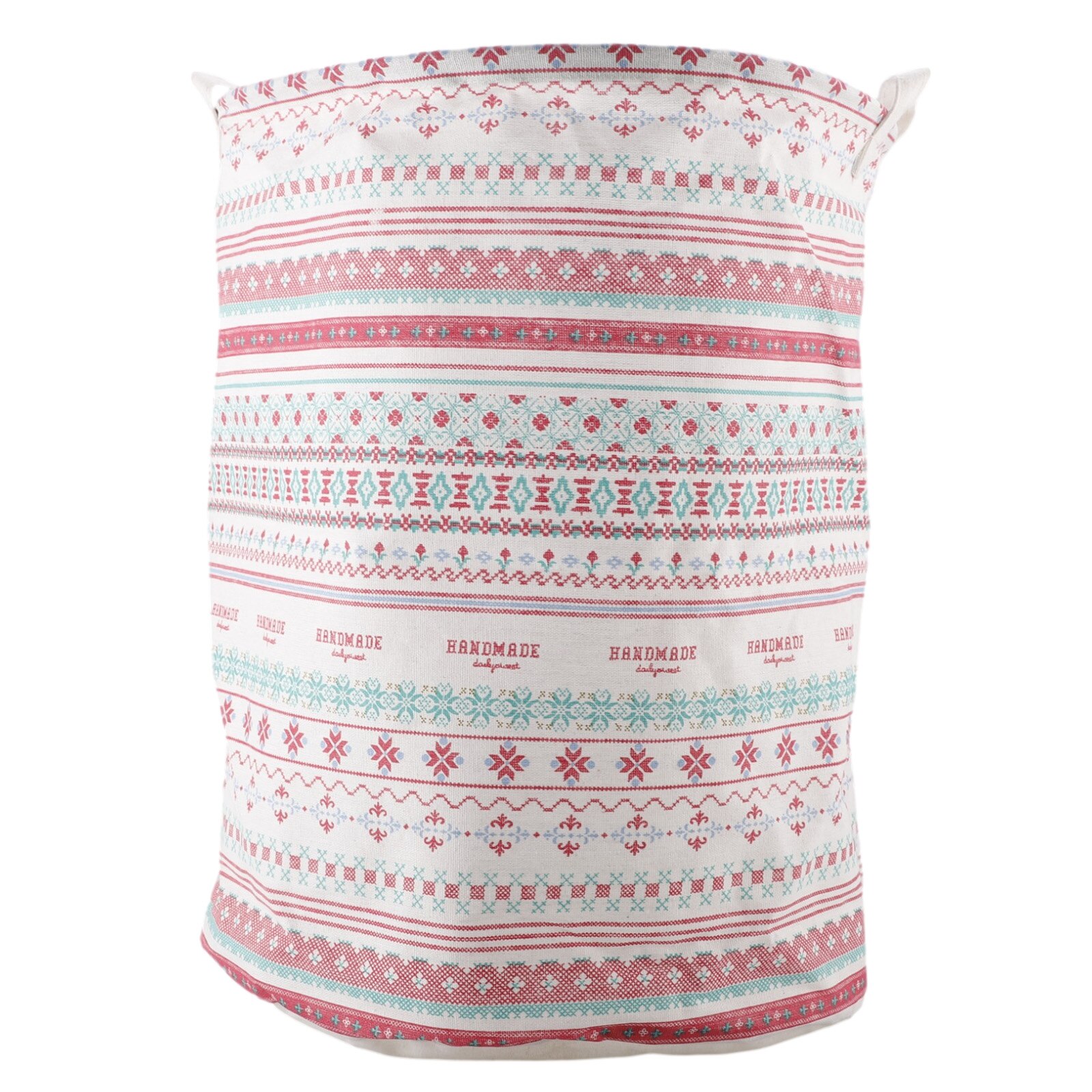 Laundry Hamper Dirty Cloth Basket Printing Washing Bag Foldable Storage Organizer Save Space Bathroom Home: Pink