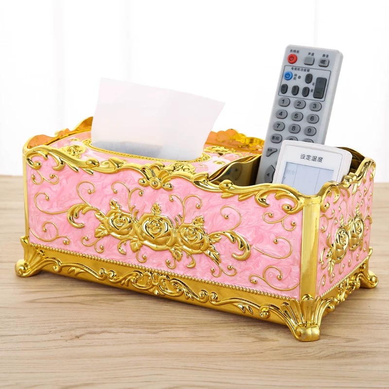 Boîte à mouchoirs en acrylique, porte-serviettes universel de luxe européen et , décoration d'hôtel, maison, bureau, KTV: violet