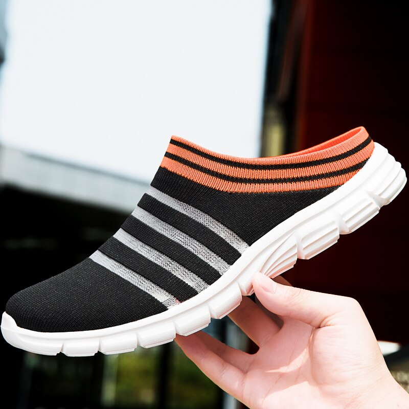 Chaussures d'été hommes sandales sans lacet plage pantoufles hommes baskets sabots hommes maille respirant Sandalias Zapatos Hombre taille 44