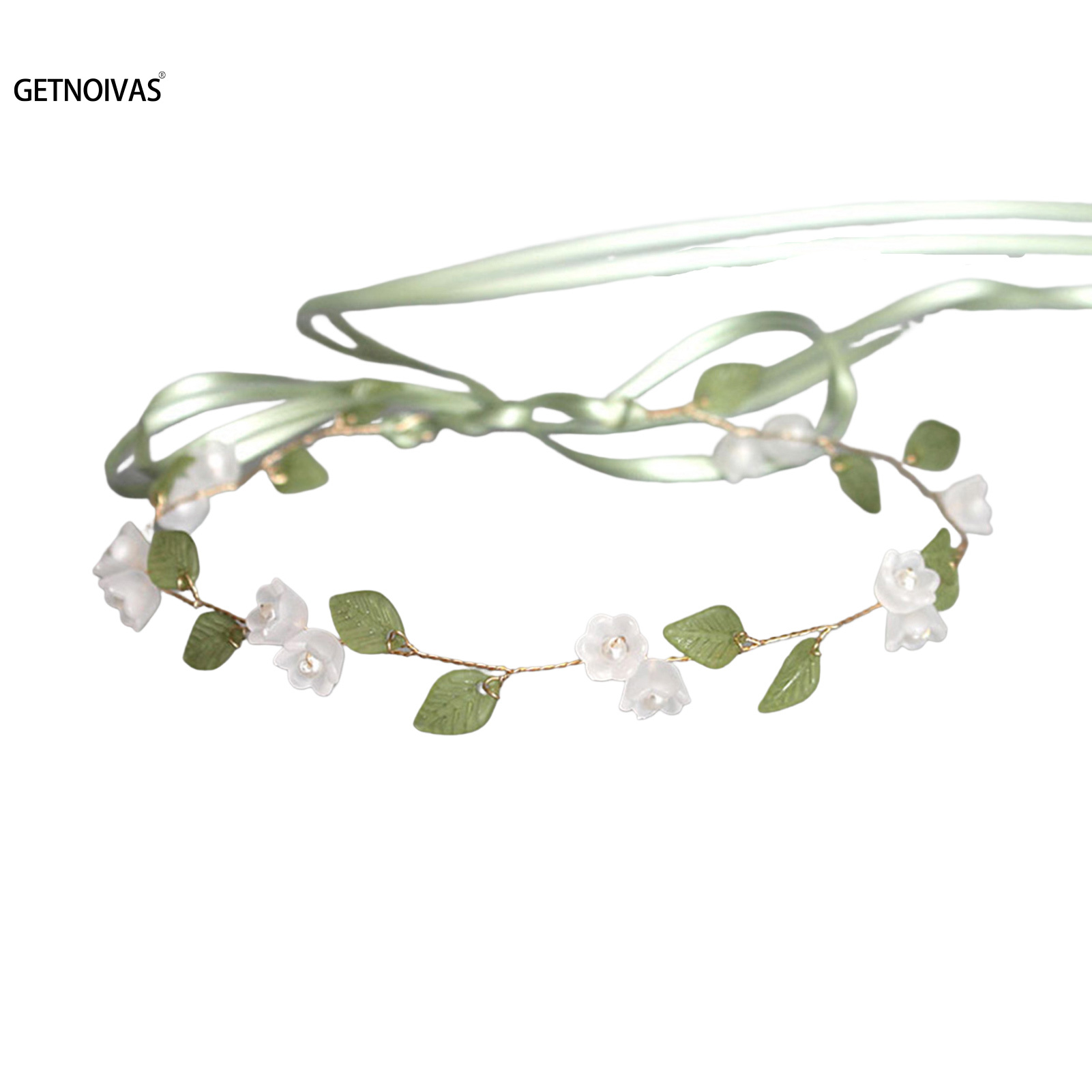 Girls Bridal Headband Imitated Pearl Crowns Girls Bridal Wedding Headband Floral Garland Romantic Flower Headband Girls