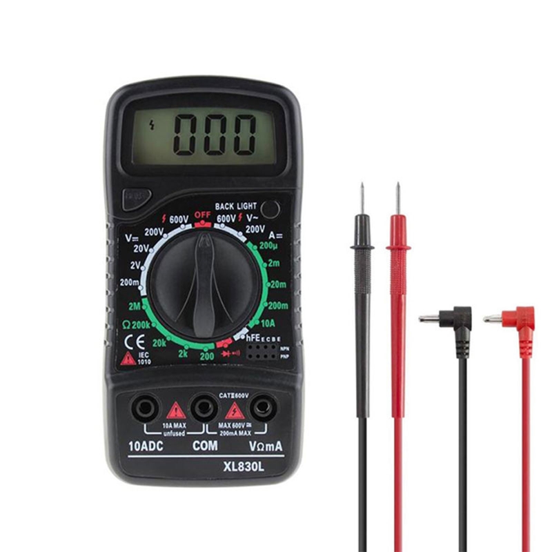 Electrical Tester Volt Amp Ohm Meter Diode Transistor Digital Multimeter Pocket: Black
