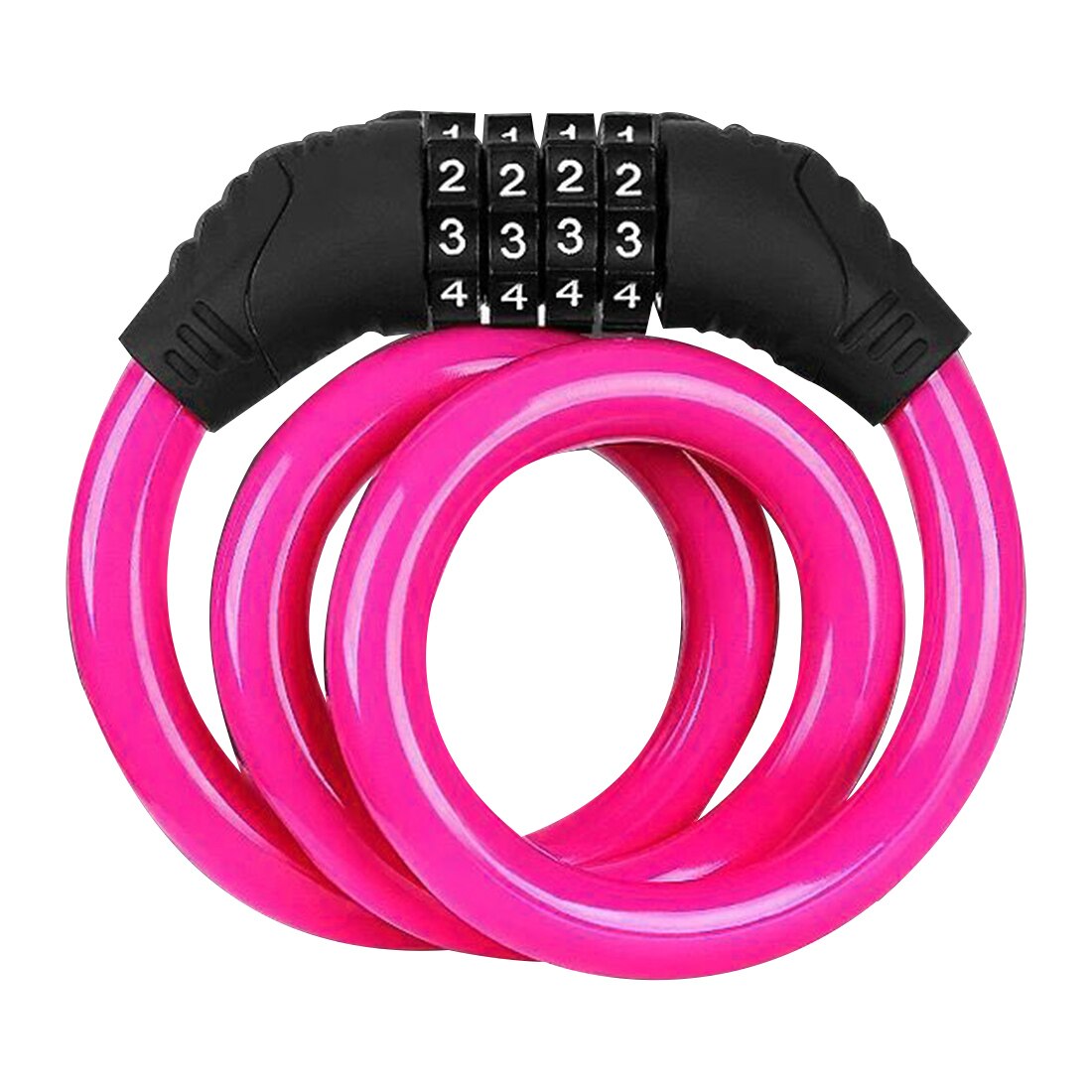 Bike Lock 4 Digit Code Kombination Fahrrad Lock Fahrrad Sicherheit Lock Fahrrad Ausrüstung Radfahren Sport MTB Anti-diebstahl Ring schloss: Style1 pink