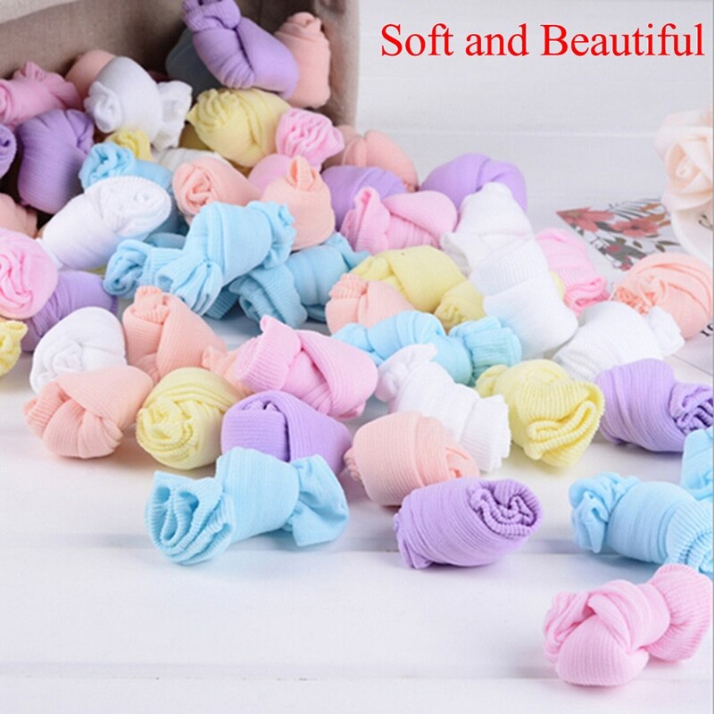 10 Pairs Newborn Soft Cotton Baby Socks Solid Color Baby Girl Socks Boy Infant Toddler Knee High Baby Sock Baby Stuff Calcetines