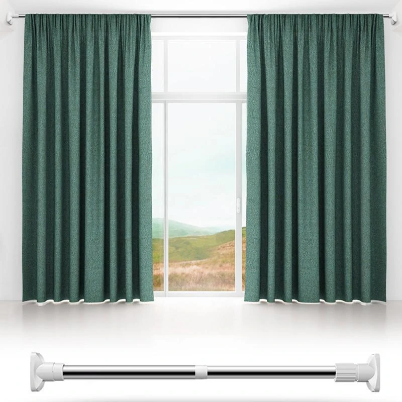 Adjustable Curtain Rod Metal Extendable Shower Curtain Rail Rod Telescopic Poles Bathroom Household Hanger Rods