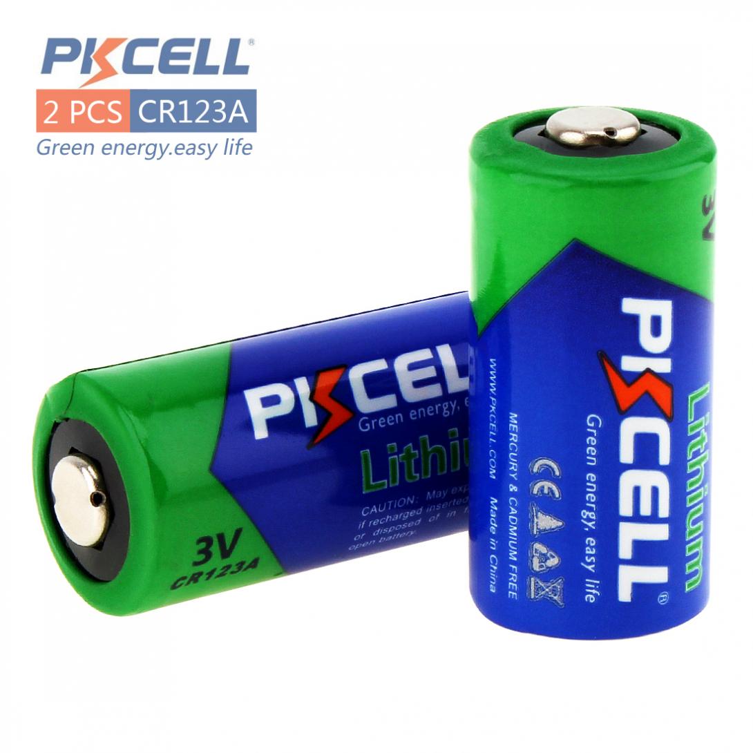 PKCELL 2 stuks 2/3A CR123A CR123 CR 123 CR17335 123A CR17345 (CR17335) 16340 3 v Lithium Batterij voor Camera 'S/Speelgoed