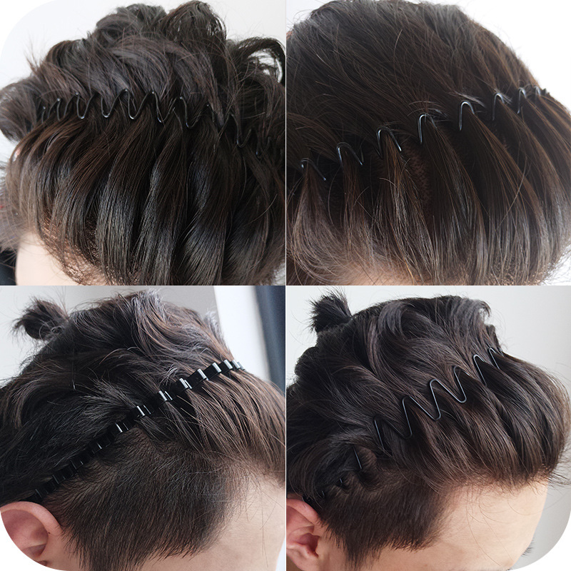 Diadema de Metal Invisible negra Simple, aro deportivo Unisex para el pelo, diadema para lavarse la cara, accesorios para el cabello para mujer