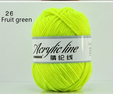 1pc = 50g bløde, miljøvenlige fiberkashmir kamgarn uld til børn farvet dukke akryl sweater smuk babygarn til strik: 26 frugtgrøn