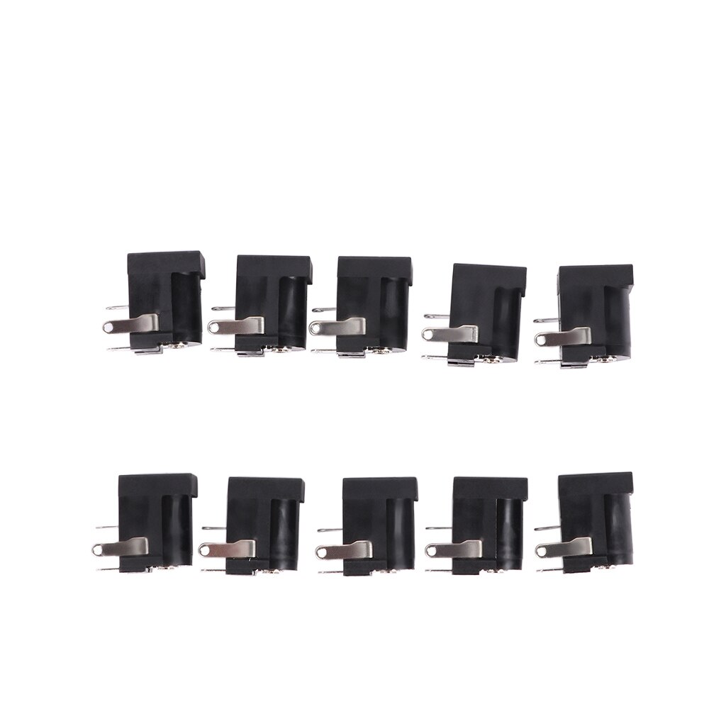 Duurzaam 10 Stuks Pcb Mount 5.5X2.1 Mm Vrouwelijke Dc Power Jack Plug Socket Connector Zwart 2.1 Socket Ronde de Naald: Default Title