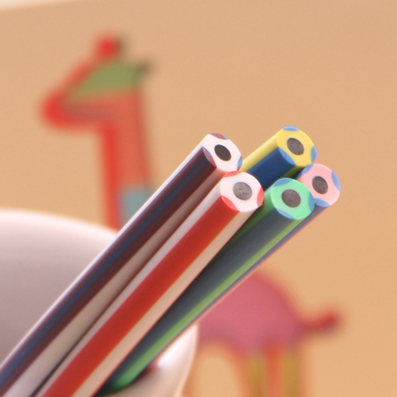 10/5 Pcs Flexibele Bendy Soft Potloden Kinderen Kleurrijke Strepen Hoge Gestreepte Magic Leuke Bocht Pen Gebogen Creatief Speelgoed Pen