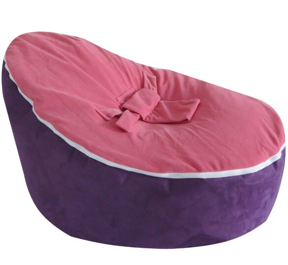 Zachte Baby Stoel Baby Bean Bag Bed Cover Zonder Vulmiddel Poef Voor Feeding Baby Snuggle Bed Met Riem Voor Veiligheid bescherming: Purple