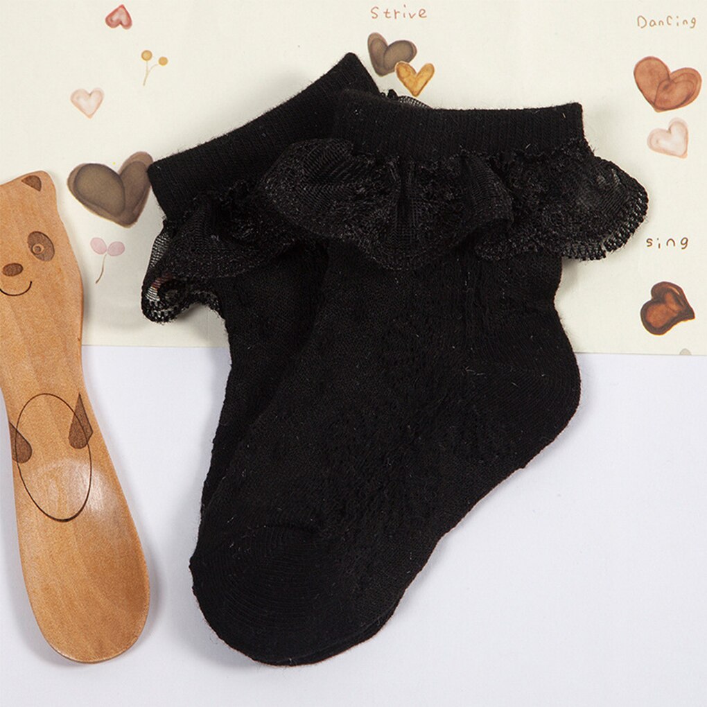 Schattige prinsessen babymeisjessokken katoenen ruches enkelhoge baby calcetines roze/wit voor 0-2 jaar 1 paar babysokken meisjes