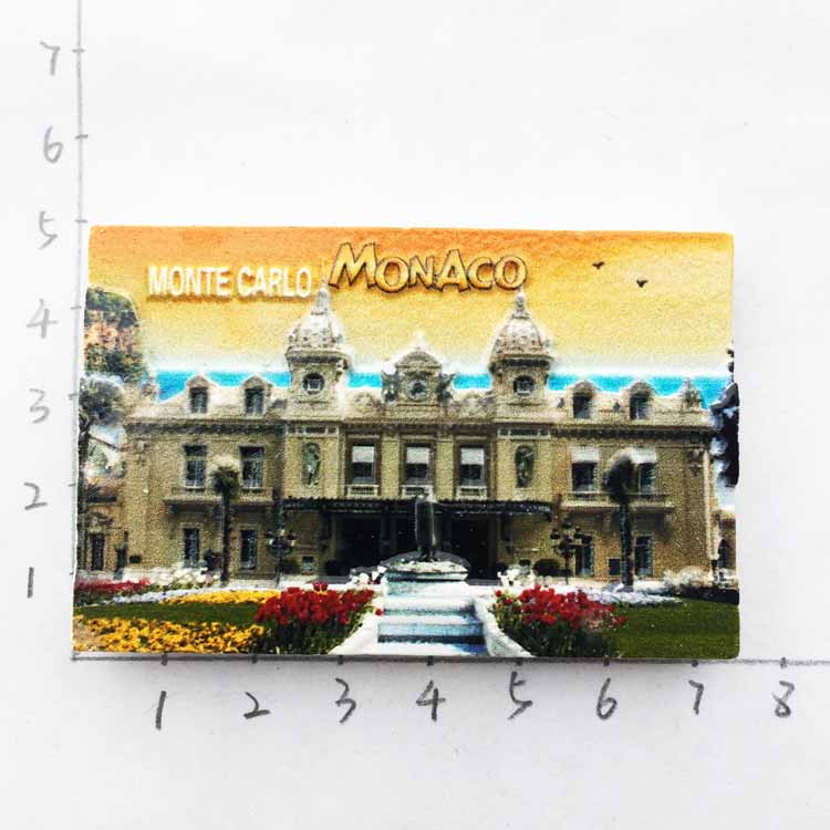 Europæisk monaco gammelt slot palads vartegn arkitektonisk turisme souvenirs monte cario harpiks dekorative magneter ideer: Rød