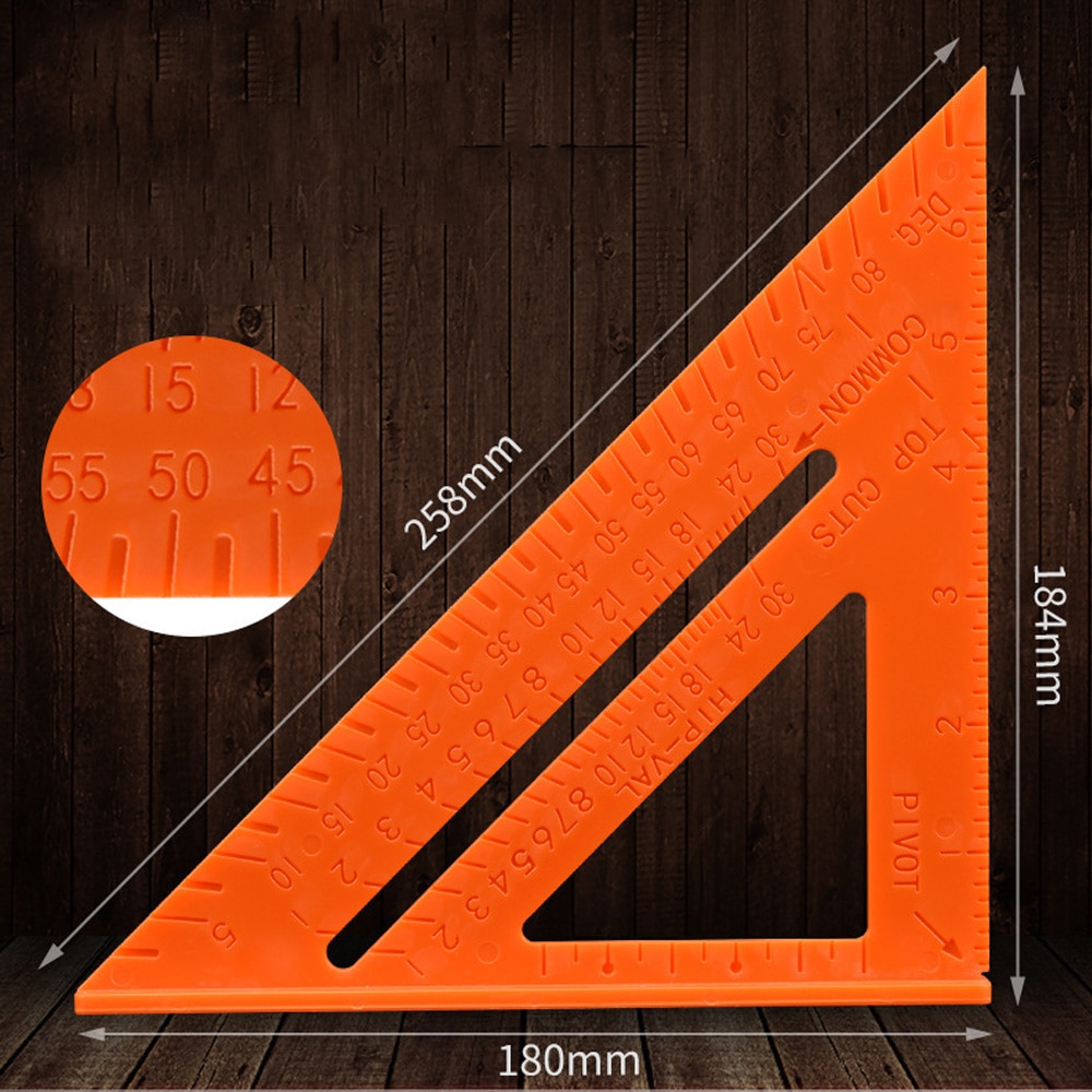 Carpenter Triangle Square Ruler Measurement Tool Plastic Speed Protractor Miter for Tri-square Line Scriber Saw Guide