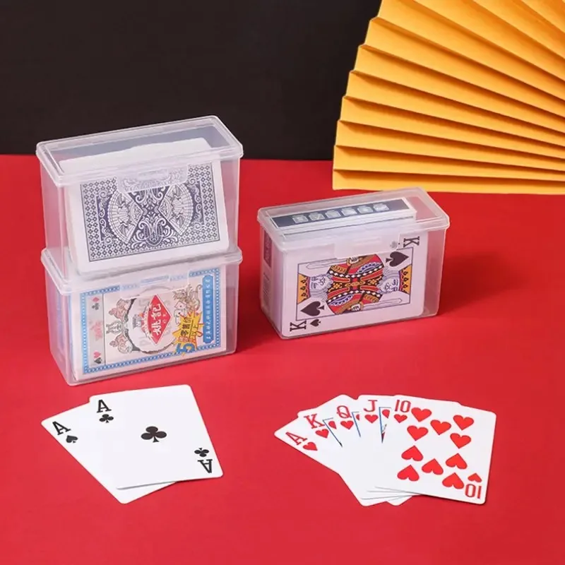 Caja de naipes de 3 piezas, estuche de baraja transparente, se pueden colocar dos imágenes de póquer (SIN cartas) Navidad, Halloween, pieza de de Acción de Gracias