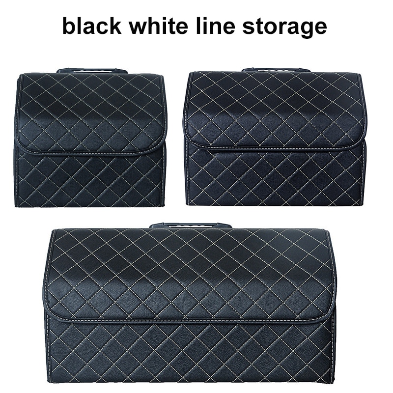 Multipurpose Collapsible Car Trunk Storage Organizer back red line