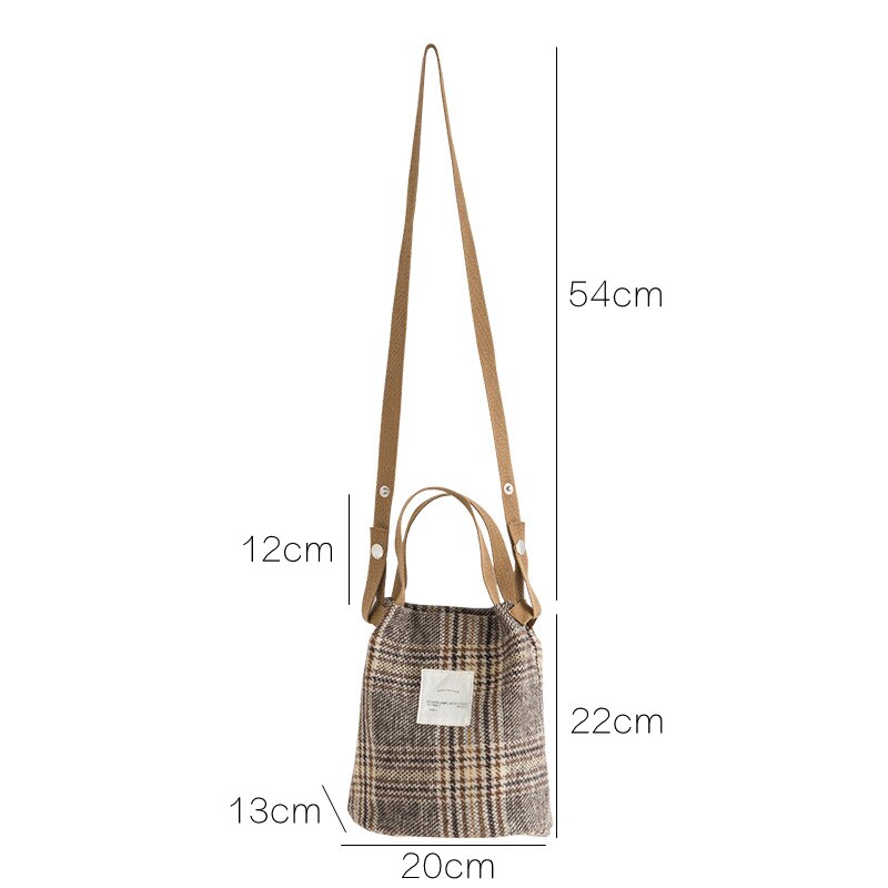 Youda winter vintage lattice lazy style wollen messenger bag dames veelzijdige schoudertassen