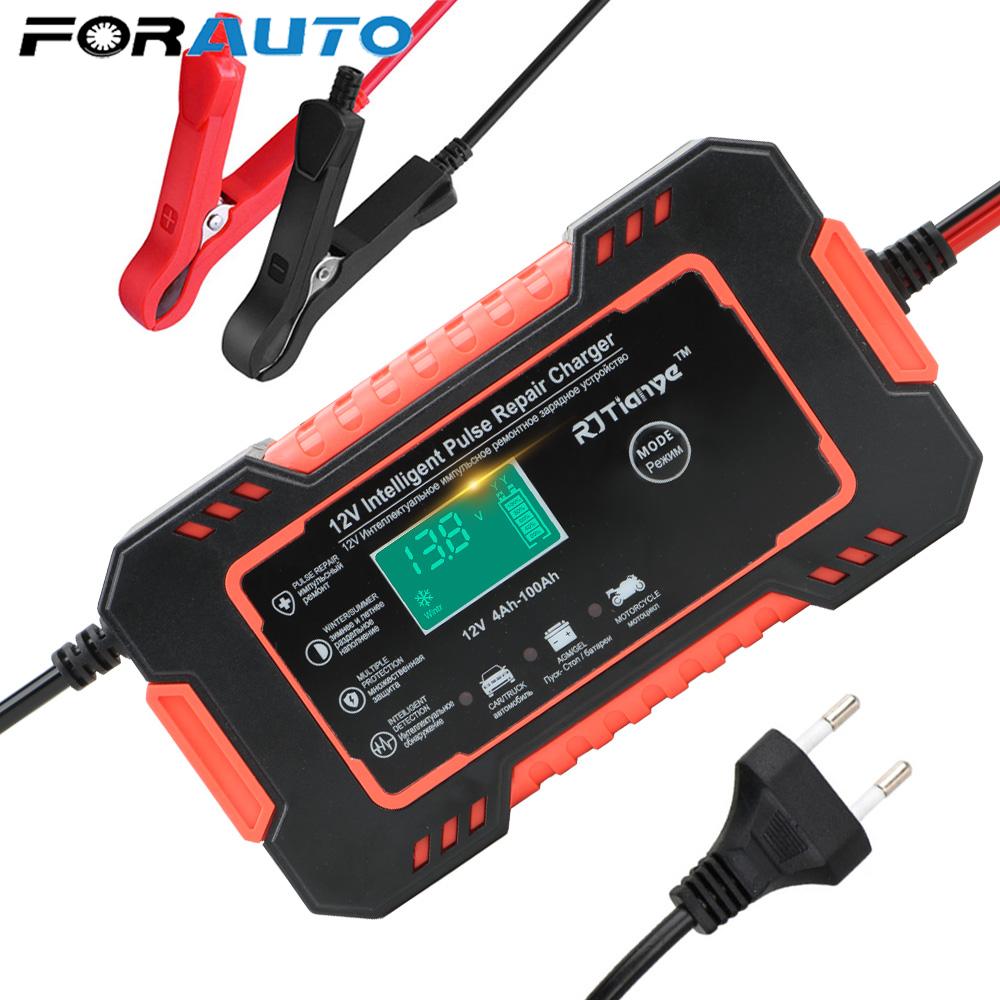 Agm Gel Wet Car Battery Charger Wet Dry Lead Acid Battery Charger Full Automatic Pulse Repair 12V 6A Fast Power Charging