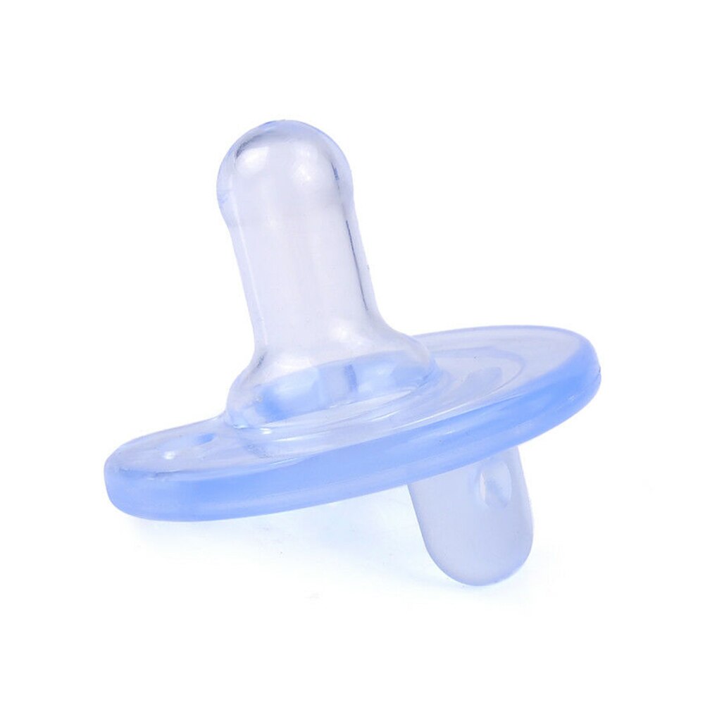Chupete de silicona suave para bebés recién nacidos, chupete redondo de ortodoncia, chupete de silicona, Pulgar, Boca de juego: Azul
