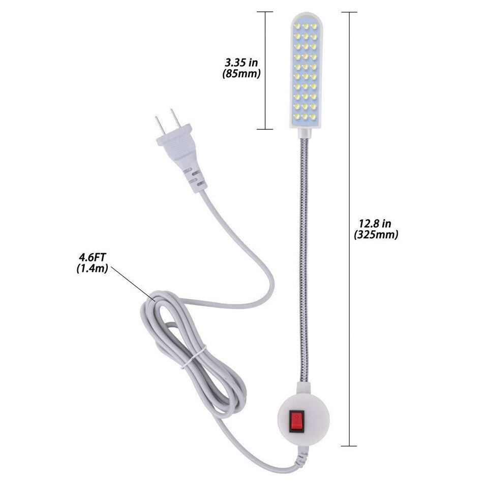 Luces LED para máquina de coser, lámpara de trabajo Flexible multifuncional, luz de costura magnética para torno de prensa de taladro, iluminación Industrial
