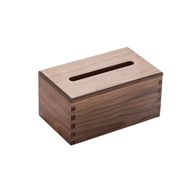 Black walnut solid wood tissue box wooden tissue box modern minimalist household tissue storage box Japanese style
