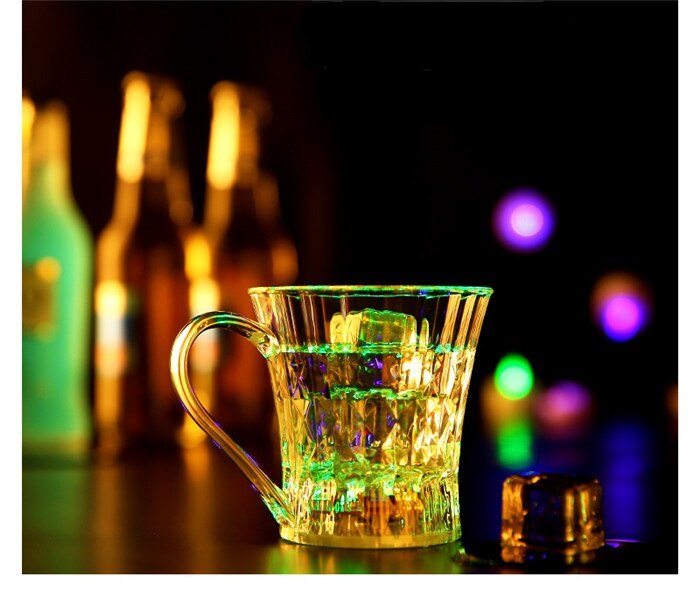 Luminous Mug Led Colorful Luminous Beer Mug, Water Induction Pineapple Mug, Bar Dragon Mug, Cheer Supplies: Handle diamond cup