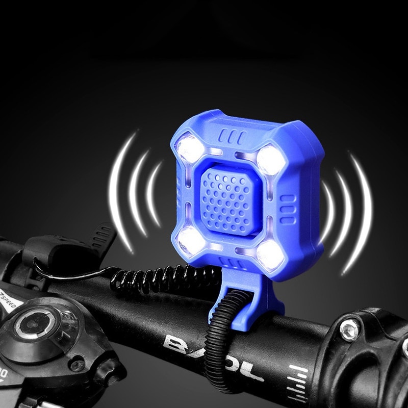 2 In 1 Bicycle Ling Light 140db USB Charging Mountain Bike Road Car Front Handle Electronic Waterproof Horn Lamp Bicycle Bell