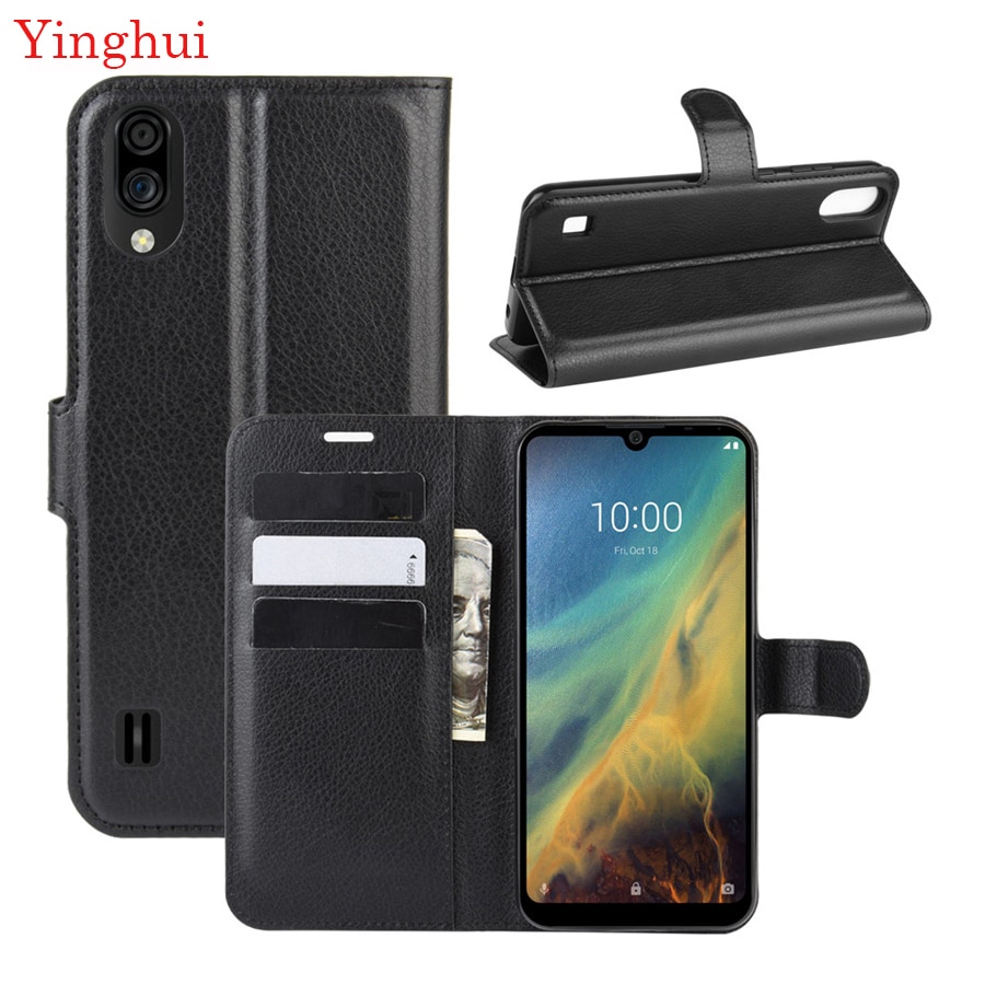 Funda de cuero tipo billetera para ZTE Blade A5 , funda de teléfono plegable de piel con soporte,