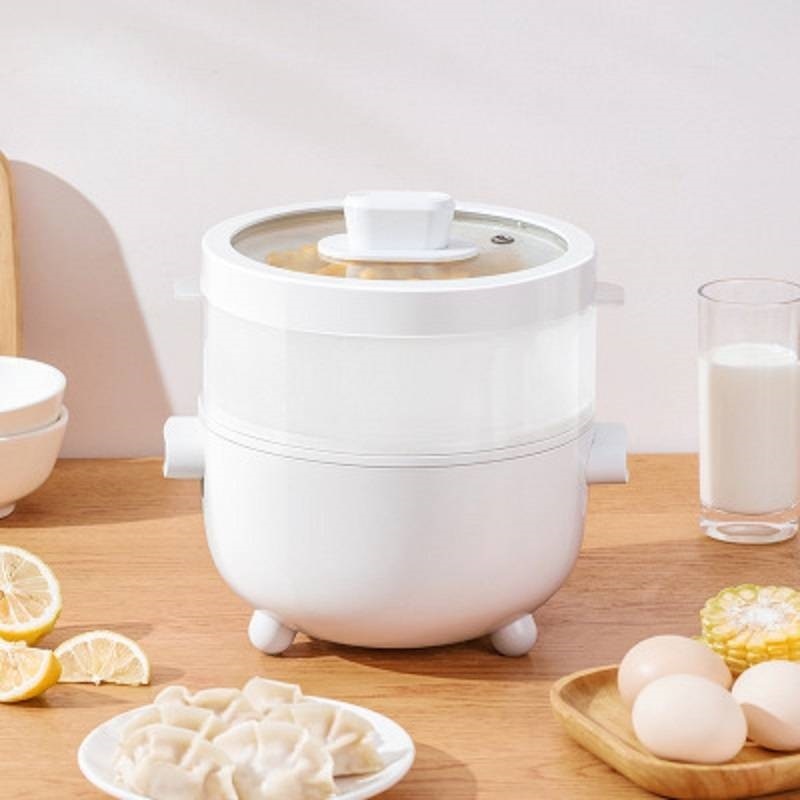 2L Electric Multi Cooker 350W Non-Stick Ceramic Glaze Inner Liner Cooking Pot Rice Instant Noodles for Home