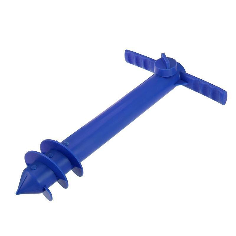 Umbrella Anchor Sand Beach Auger Plastic Drill Keeps Your Umbrella From Blowing Away Or Tipping Over (random color): Blue