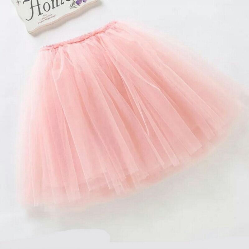 Zomer chiffon babymeisjes tutu rokken lange meisjesrokken voor 3-5t kinderen zachte prinsessenmeisjeskleding bebé babyrok: Roze / 5t