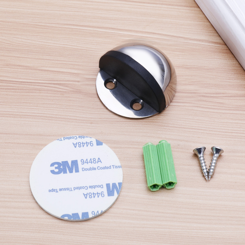Rubber Doorstop, Stainless Steel, Stickers, Hidden Door Brackets, Floor Mounted, Nailless Door Stops magnetic door stopper: Nonmagnetic 5