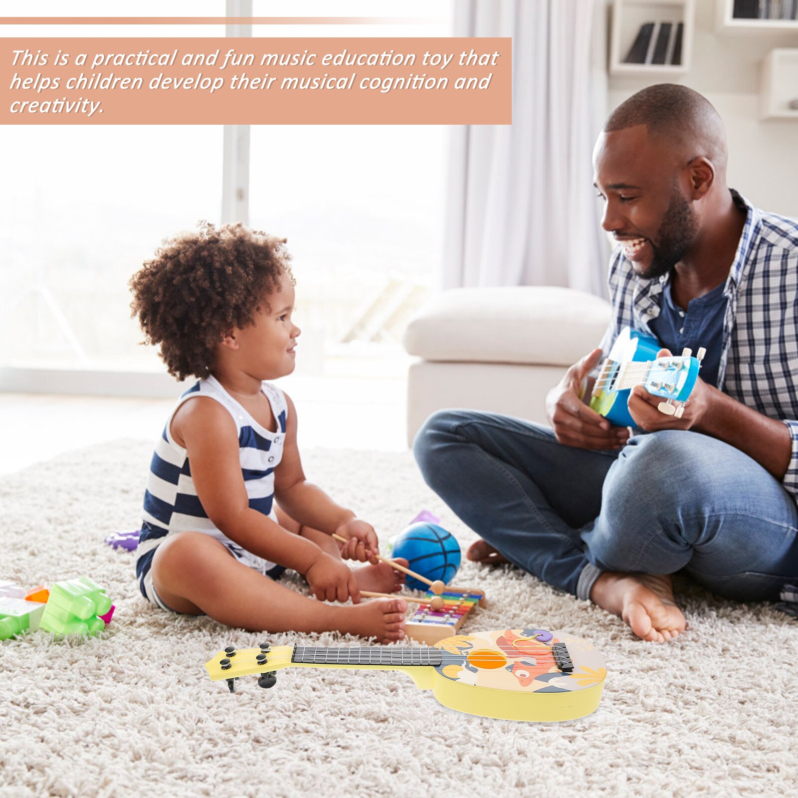 Early Learning Ukulele Kids Guitar Educational Instrument Kid Plaything