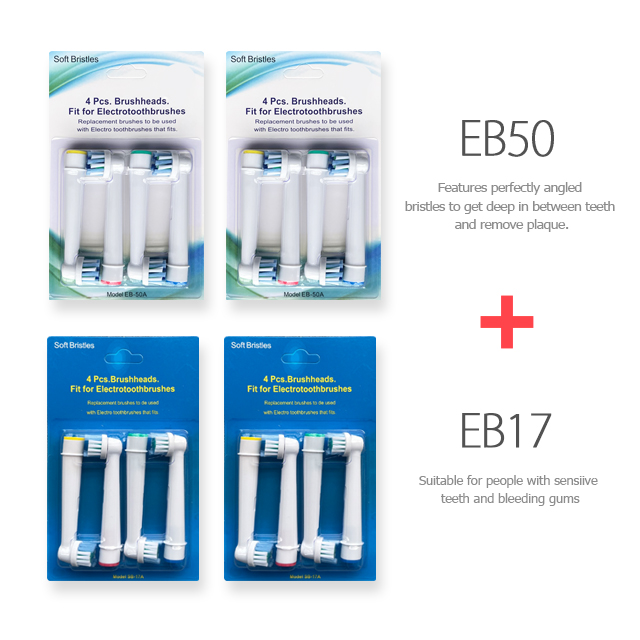 Têtes de brosse à dents électrique pour Oral B, tête de brosse de resubdivision pour la vitalité, buses Oral-B: Bleu