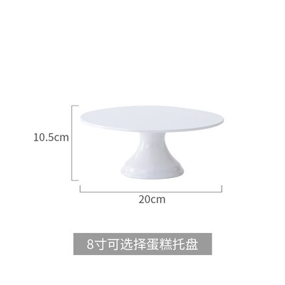 European style ceramic plate set Japanese-style wood plates cake stand cake plate serving tray plates dinner trays decorative: rotatable 20cm