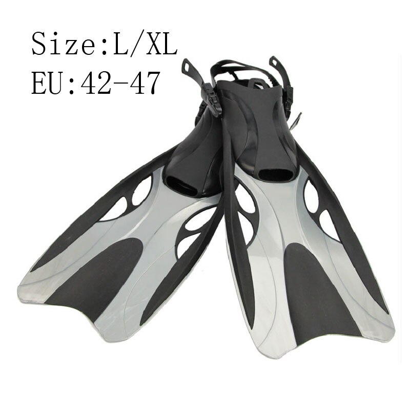 Volwassenen Zwemmen Vinnen Silicone Verstelbare scuba schoenen lange Submersible Professionele Snorkelen Voeten monofin Duiken Flippers: Gray L XL
