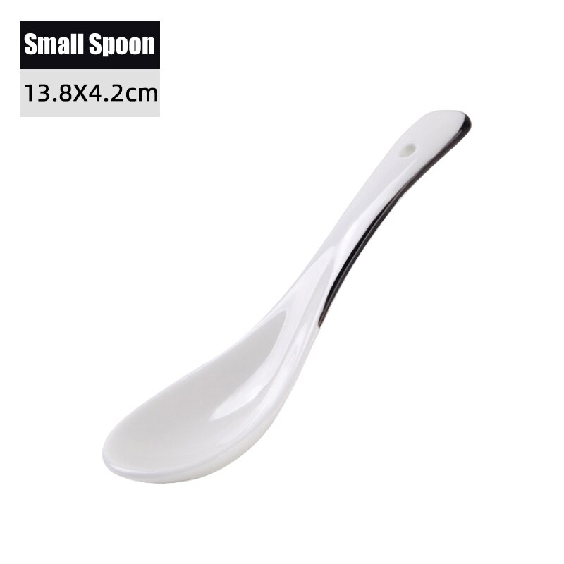 White Dinnerware Set Porcelain Spoon Bowl Plate for Home Use Everyday Use FOU99: small spoon
