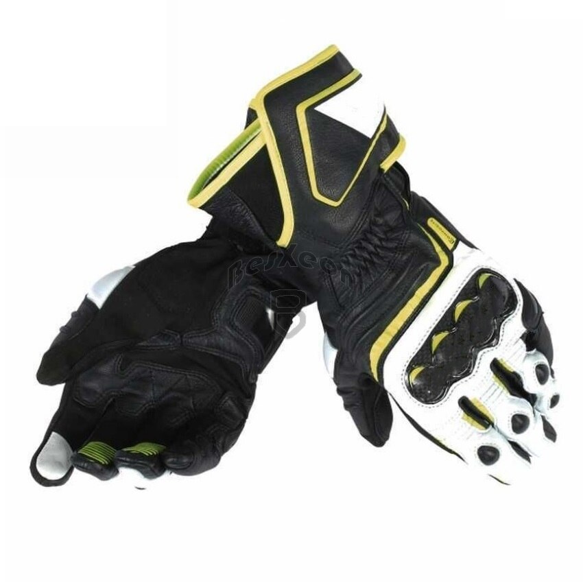 Guantes de cuero para 100% Dain Druid D1, guantes de motocicleta larga para carreras y conducción, guantes de cuero para motocicleta GP, guantes de fibra de carbono