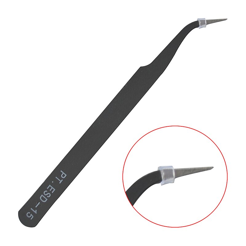 Rvs Tangen Pincet Voor Nail Sticker Rhinestone Picking Gereedschap Gebogen en Rechte Hoofd Pincet NBH: Bent