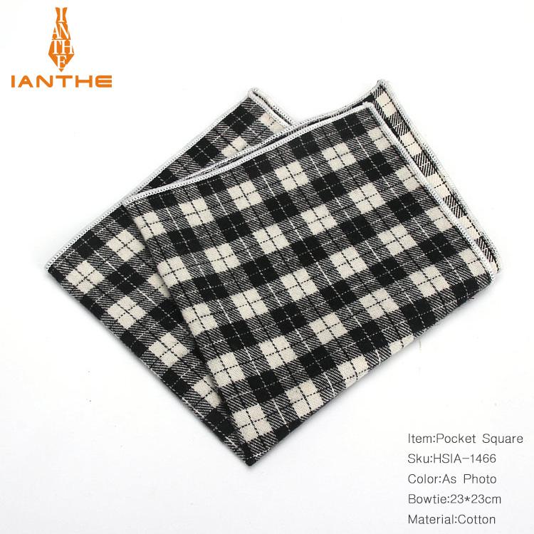 Casual mannen 100% Katoen Zakdoeken Geweven Plaid Pocket Vierkante Mannelijke Bruiloft Zakdoek Handdoeken Hanky Corbatas: IA1466