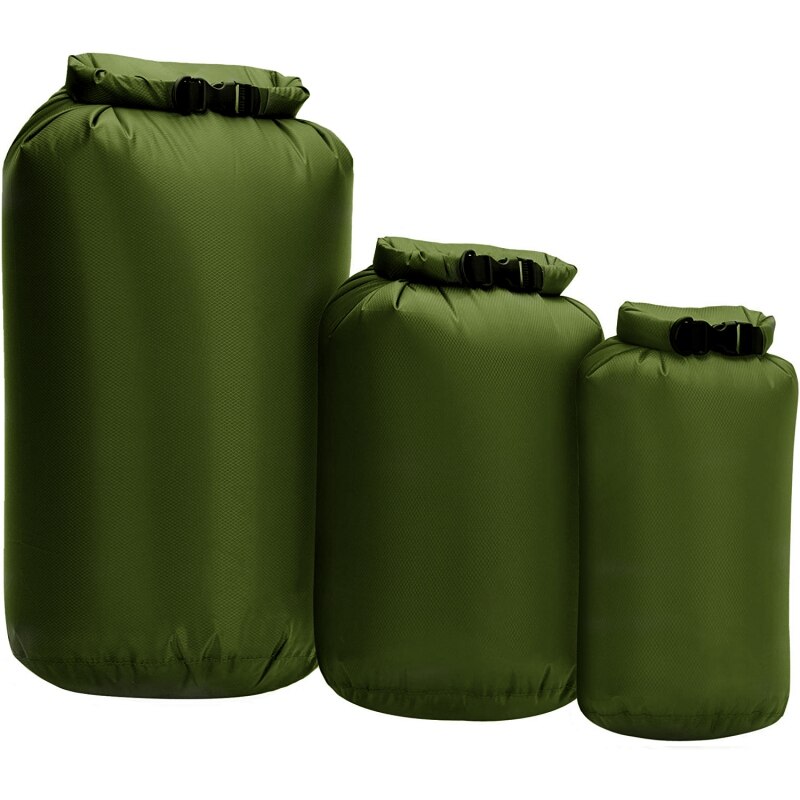 Bolsa seca impermeable de embalaje 8L 40L 70L bolsa impermeable para nadar Kayak a la deriva: Verde militar