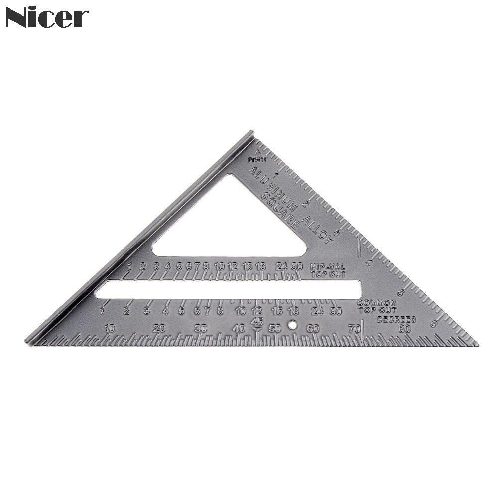 Triangle Rule 90 Degree Thickening Angle Rule Aluminum Alloy Carpenter Measurement Square Ruler