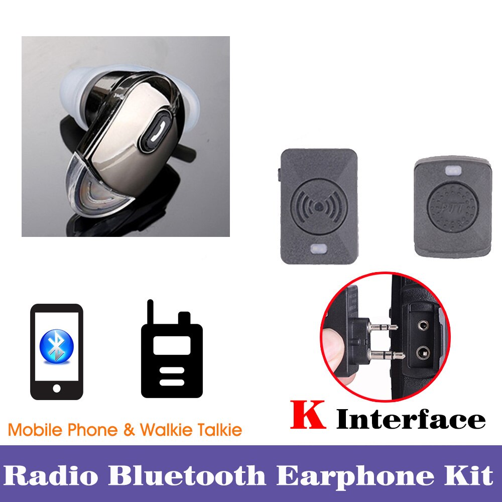 Walkie talkie bluetooth fone de ouvido k/m tipo mini handheld rádio em dois sentidos sem fio fones para motorola baofeng 888 s uv5r: K Plug