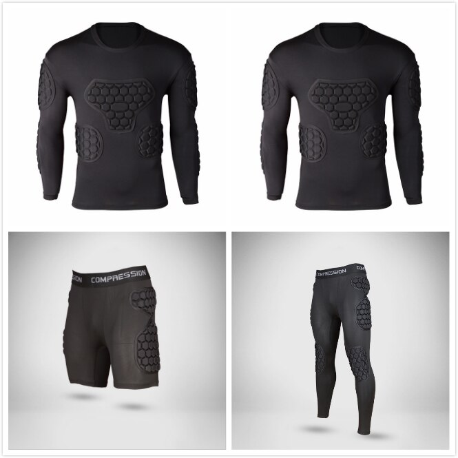 Menn rugby fotball målvakt treningsbukser amerikansk rugby fotball pads jakke shorts trening fitness kne beskyttelse sikkerhetsbukser