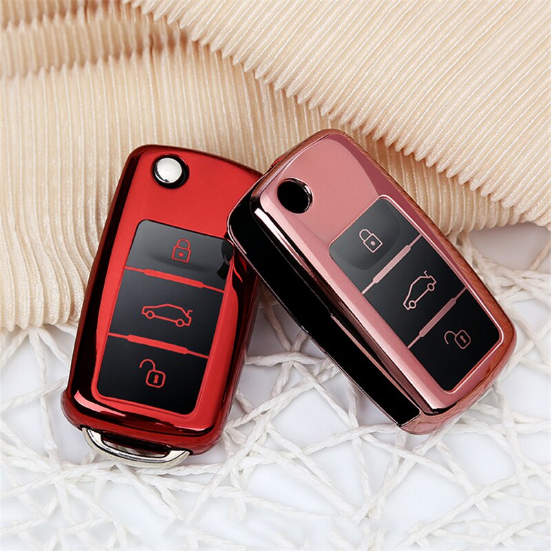 Soft TPU Car Key Case Cover For VW Volkswagen Polo Tiguan Passat B5 B6 B7 Golf 4 5 6 MK6 Jetta Lavida For Skoda Octavia Styling